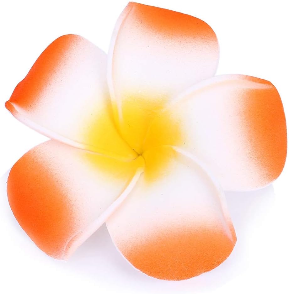 100Pcs White Foam Hawaiian Frangipani Artificial Plumeria Flower Petals Cap Hair Hat Wreath Floral DIY Home Wedding Decoration 5cm