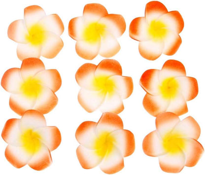 100Pcs White Foam Hawaiian Frangipani Artificial Plumeria Flower Petals Cap Hair Hat Wreath Floral DIY Home Wedding Decoration 5cm
