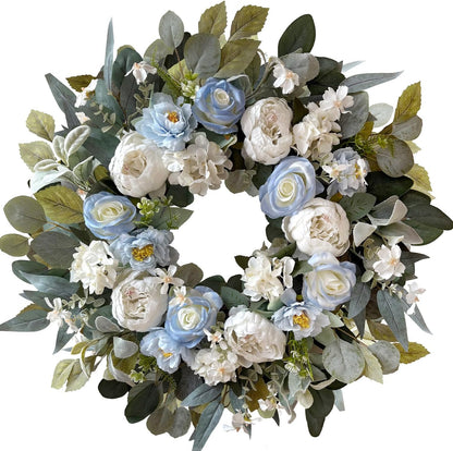 24 Inch Fall Floral Front Door Wreath Farmhouse Harvest Decor