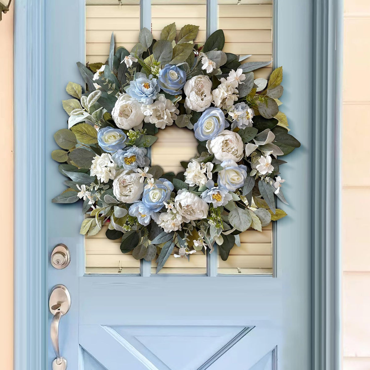 24 Inch Fall Floral Front Door Wreath Farmhouse Harvest Decor