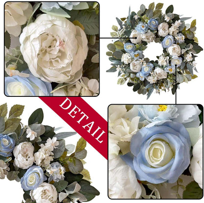 24 Inch Fall Floral Front Door Wreath Farmhouse Harvest Decor