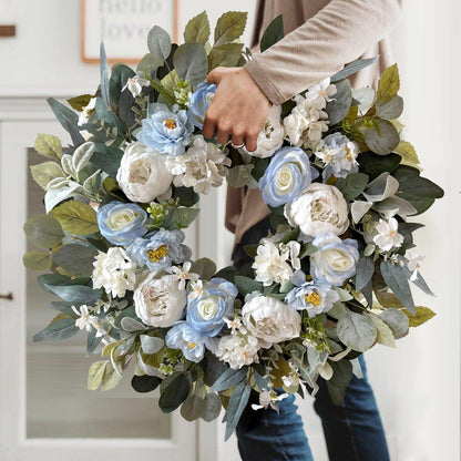 24 Inch Fall Floral Front Door Wreath Farmhouse Harvest Decor