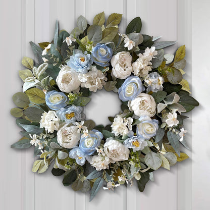 24 Inch Fall Floral Front Door Wreath Farmhouse Harvest Decor