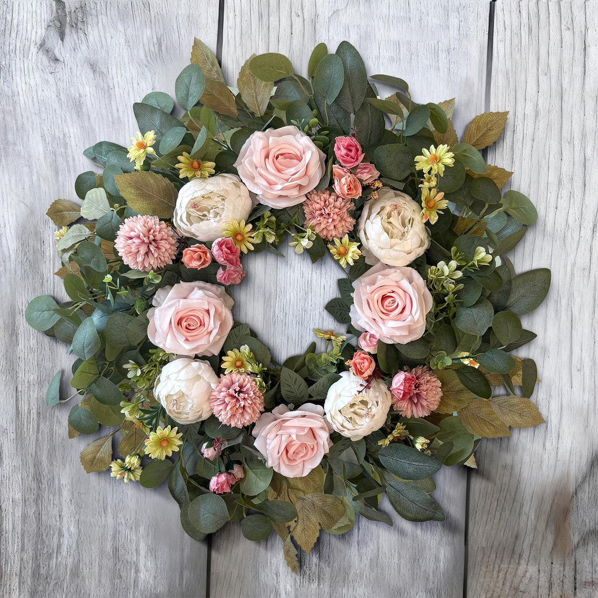 24 Inch Fall Floral Front Door Wreath Farmhouse Harvest Decor