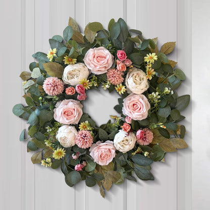 24 Inch Fall Floral Front Door Wreath Farmhouse Harvest Decor