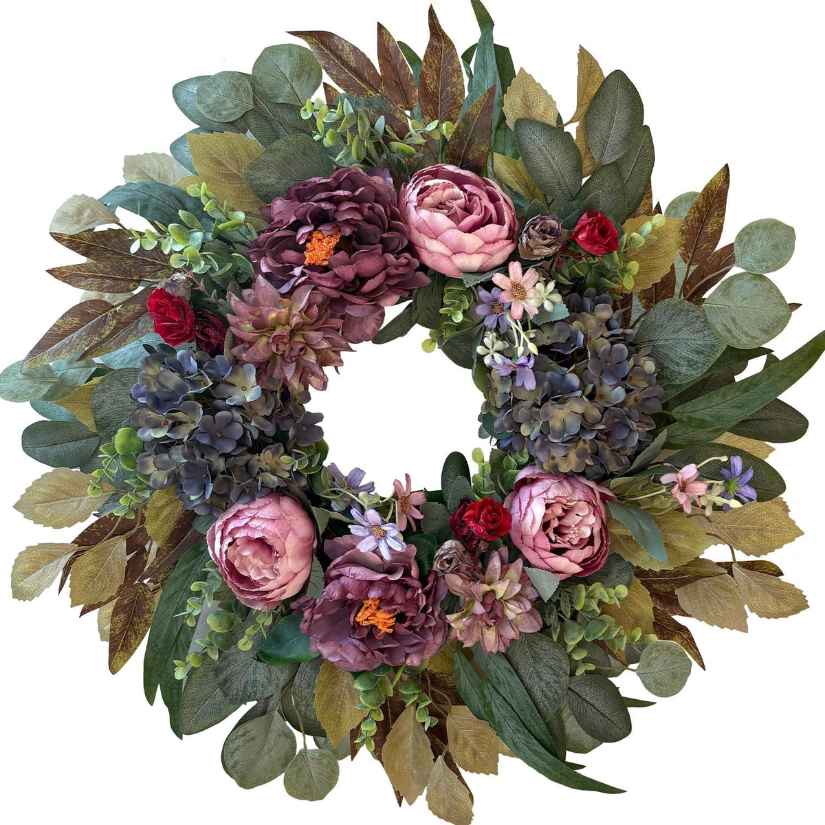 24 Inch Fall Floral Front Door Wreath Farmhouse Harvest Decor