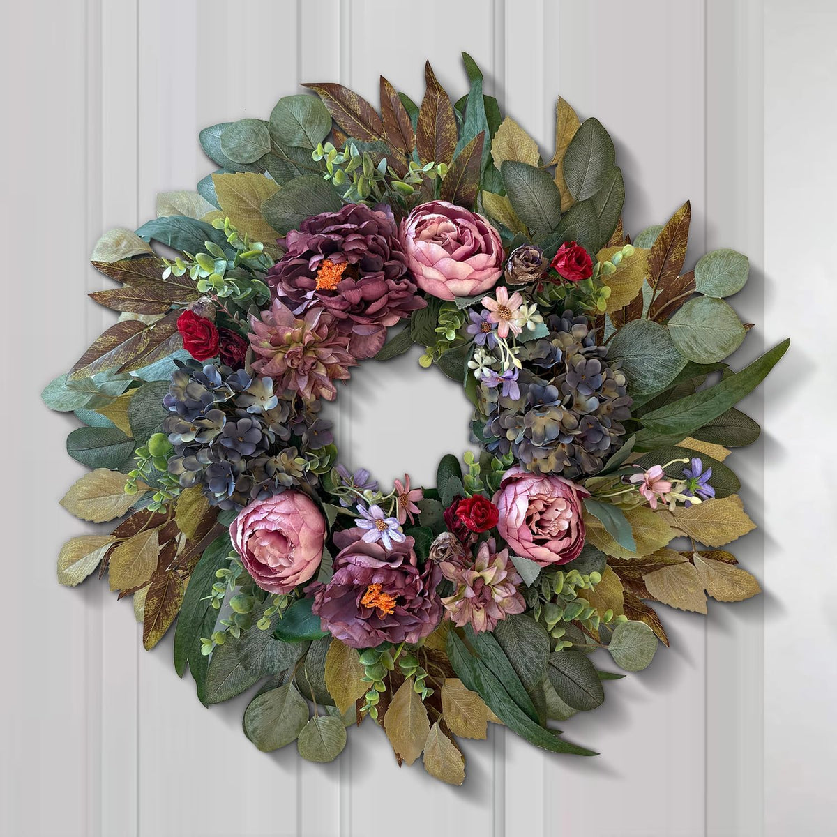 24 Inch Fall Floral Front Door Wreath Farmhouse Harvest Decor