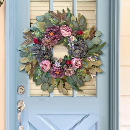 24 Inch Fall Floral Front Door Wreath Farmhouse Harvest Decor