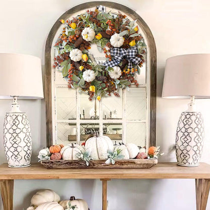 24 Inch Fall Floral Front Door Wreath Farmhouse Harvest Decor