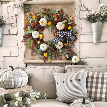 24 Inch Fall Floral Front Door Wreath Farmhouse Harvest Decor