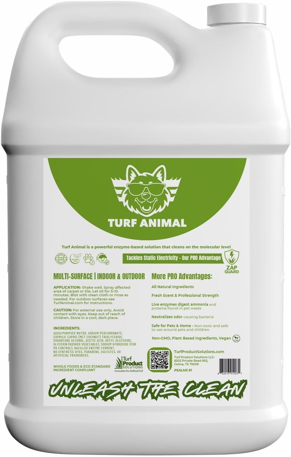 Turf Animal Pet Stain, Dog Urine & Odor Remover, 1 Gallon