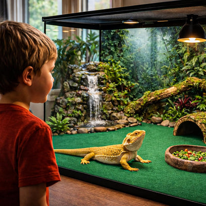 47" x 24" Large Reptile Carpet Terrarium Liner Bedding Reptile Substrate Mat Tank Accessories for Bearded Dragon Snake Lizard Tortoise Leopard Gecko (Grey)