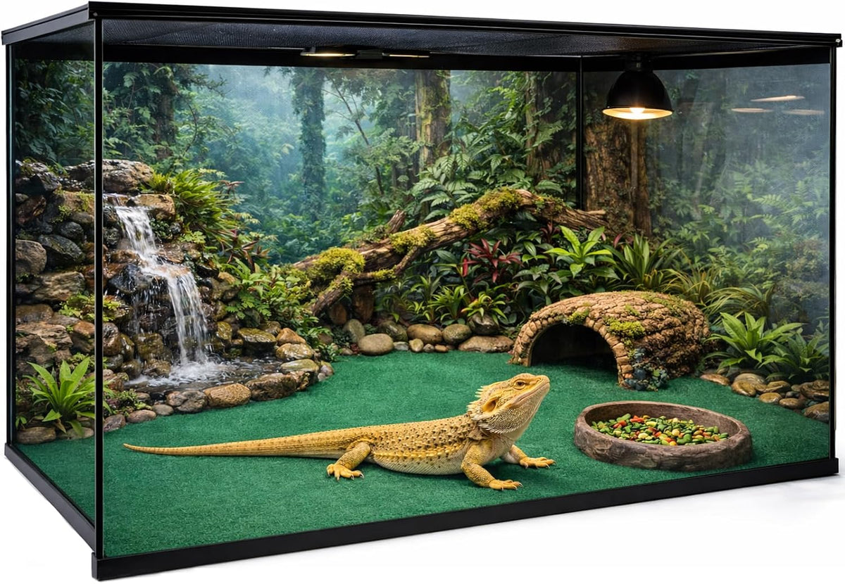 47" x 24" Large Reptile Carpet Terrarium Liner Bedding Reptile Substrate Mat Tank Accessories for Bearded Dragon Snake Lizard Tortoise Leopard Gecko (Grey)