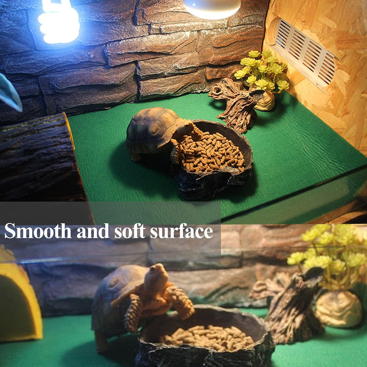 47" x 24" Large Reptile Carpet Terrarium Liner Bedding Reptile Substrate Mat Tank Accessories for Bearded Dragon Snake Lizard Tortoise Leopard Gecko (Grey)