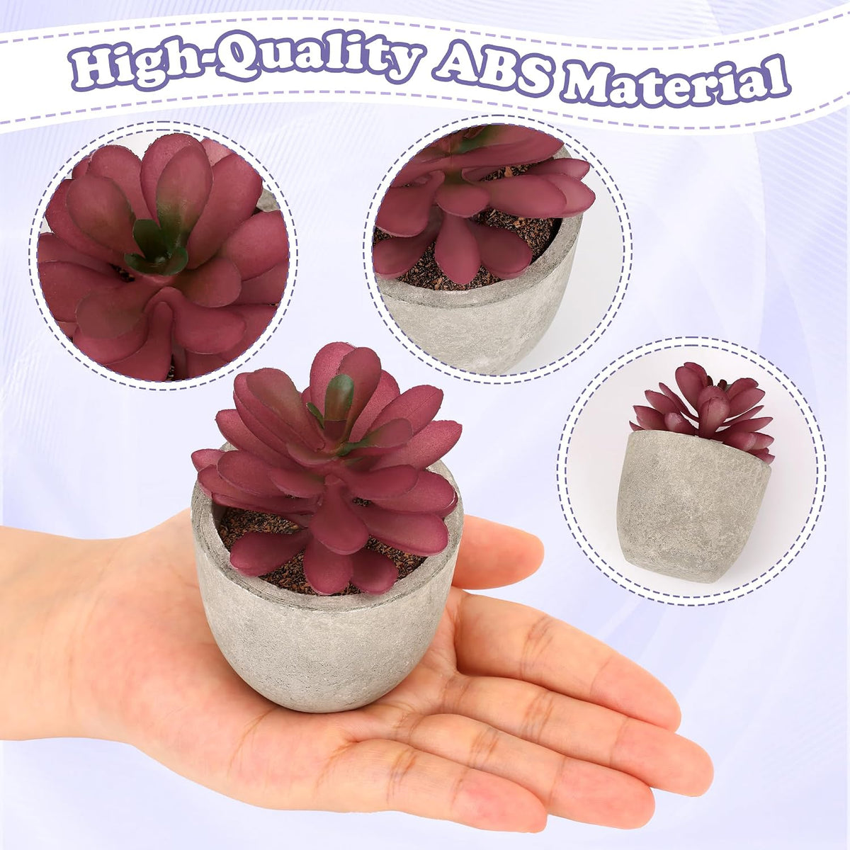 Artificial Succulent Plants Potted, Artificial Plants Indoor, 5 PCS