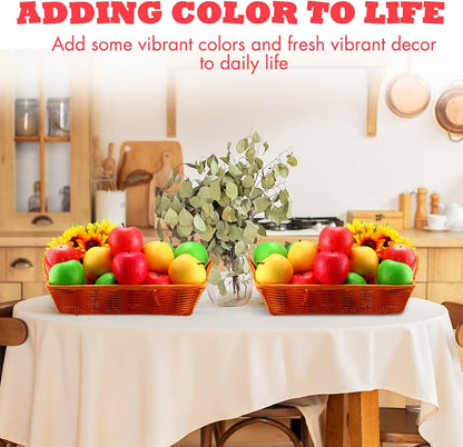 48 Pcs Red Green Yellow Artificial Apples Fake Plastic Fruit Bulk