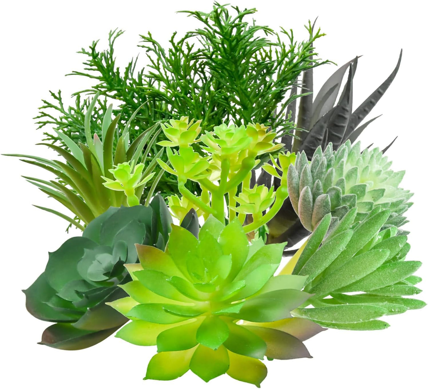 8 Pack Artificial Green Succulents Plants, Unpotted Fake Plants with Small Cactus and Echeveria for Floral Arrangements, Wreaths, and Indoor Outdoor Home Garden Décor