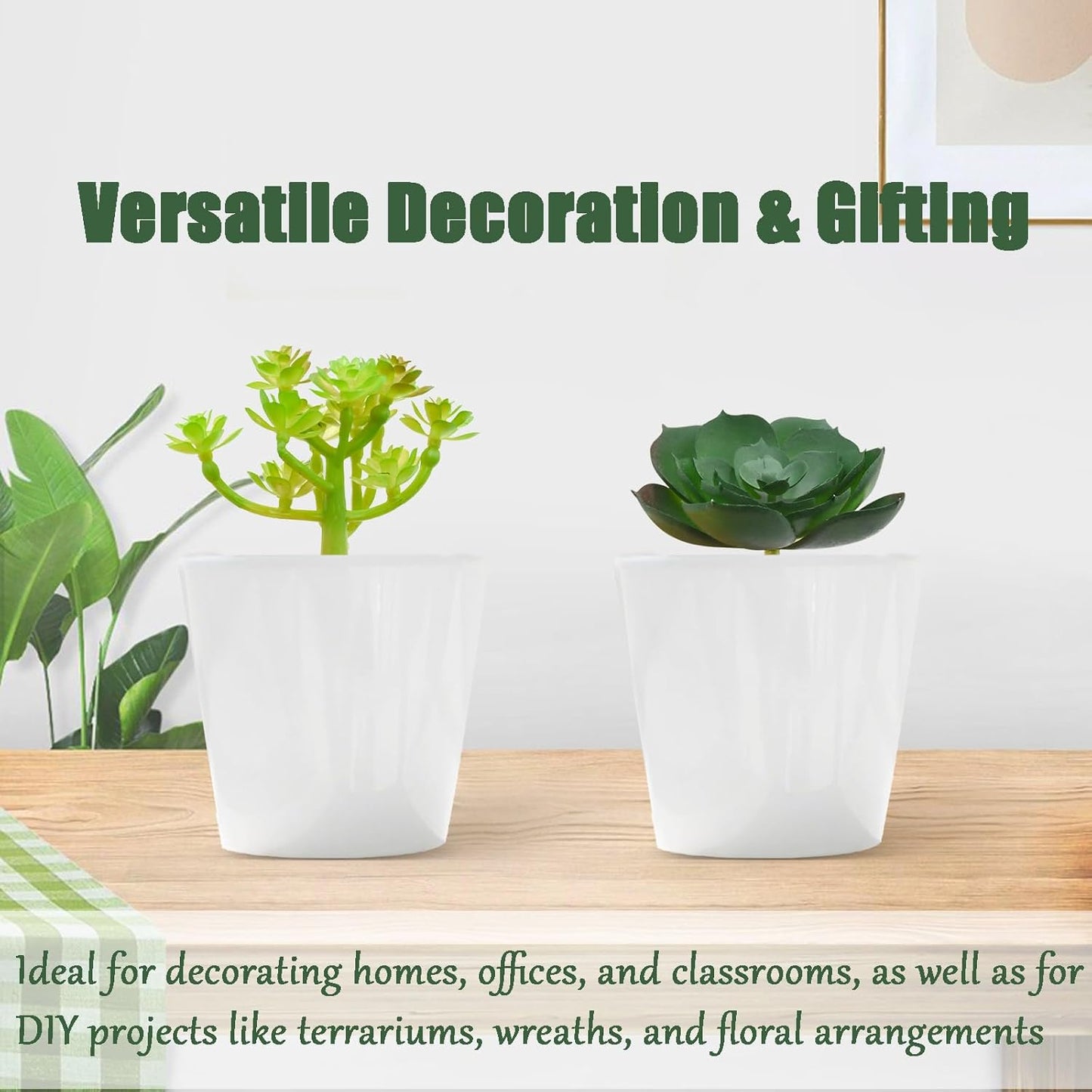8 Pack Artificial Green Succulents Plants, Unpotted Fake Plants with Small Cactus and Echeveria for Floral Arrangements, Wreaths, and Indoor Outdoor Home Garden Décor