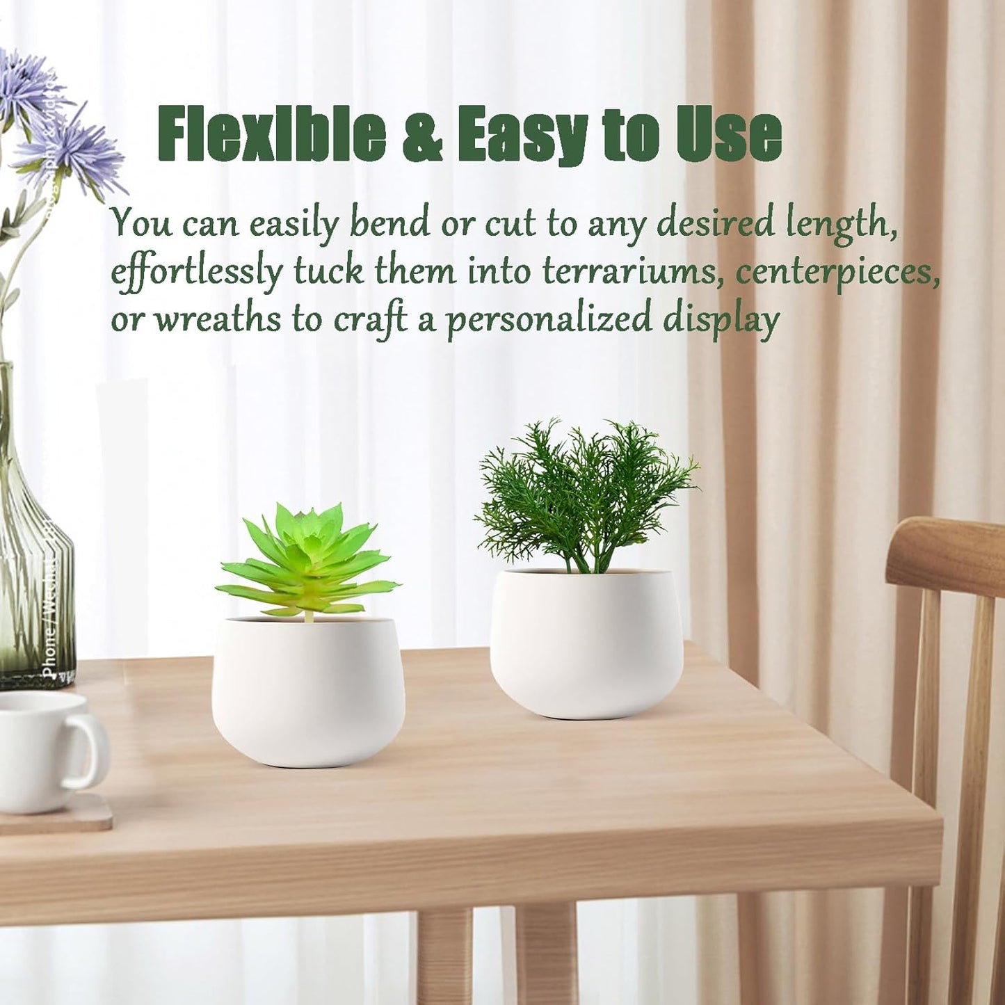 8 Pack Artificial Green Succulents Plants, Unpotted Fake Plants with Small Cactus and Echeveria for Floral Arrangements, Wreaths, and Indoor Outdoor Home Garden Décor