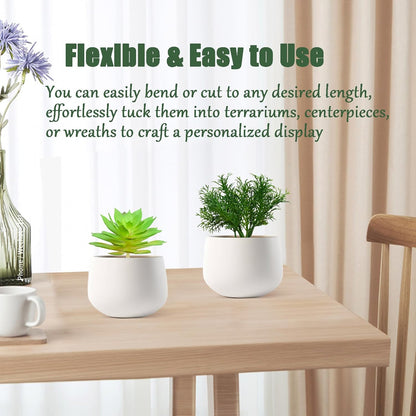 8 Pack Artificial Green Succulents Plants, Unpotted Fake Plants with Small Cactus and Echeveria for Floral Arrangements, Wreaths, and Indoor Outdoor Home Garden Décor