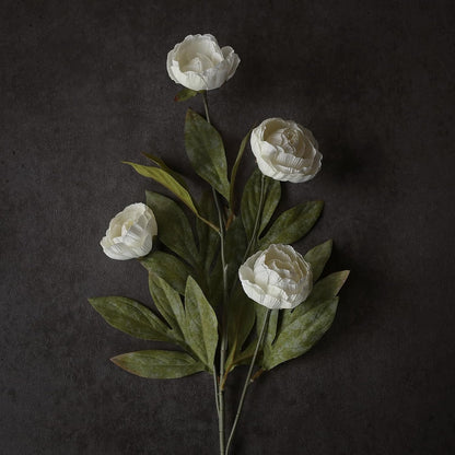 6 Pcs 27" Artificial Peony Silk Flower Stems for Vase Decor(Cream)