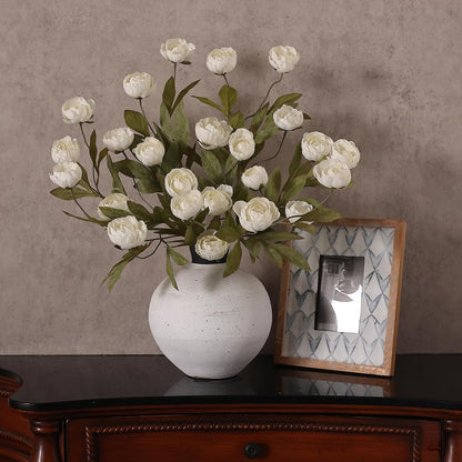 6 Pcs 27" Artificial Peony Silk Flower Stems for Vase Decor(Cream)