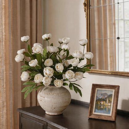 6 Pcs 27" Artificial Peony Silk Flower Stems for Vase Decor(Cream)