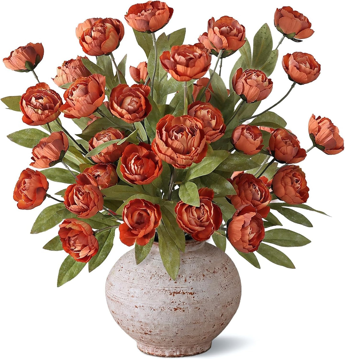 6 Pcs 27" Artificial Peony Silk Flower Stems for Vase Decor(Cream)