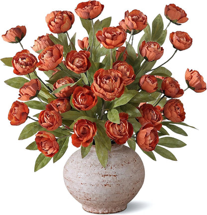 6 Pcs 27" Artificial Peony Silk Flower Stems for Vase Decor(Cream)
