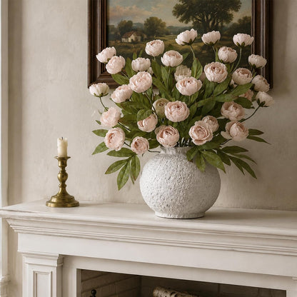 6 Pcs 27" Artificial Peony Silk Flower Stems for Vase Decor(Cream)
