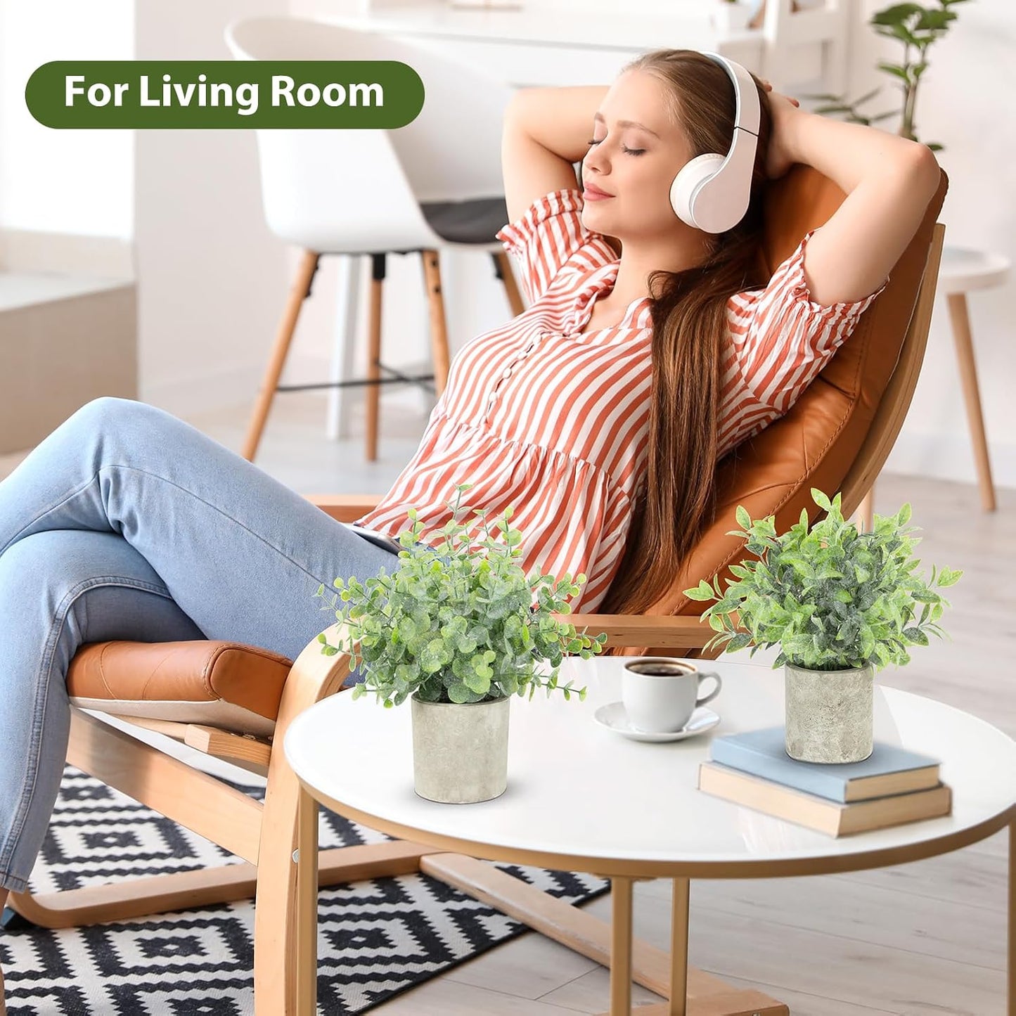 3 Pack Small Fake Plants, Mini Potted Artificial Greenery Plants for Indoor | Desk Plant Eucalyptus Rosemary for Home Office Table Shelf Farmhouse Bathroom Decor (Sage Green)