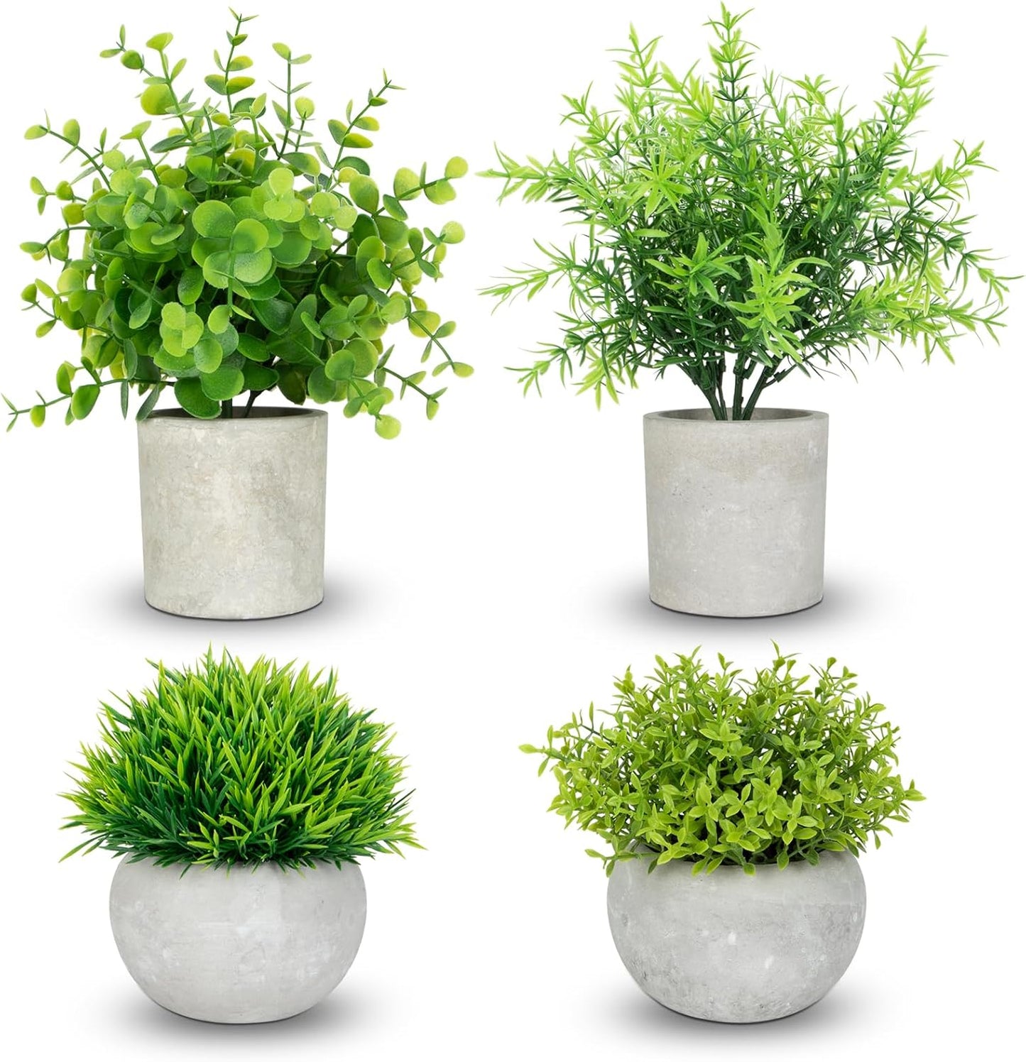 3 Pack Small Fake Plants, Mini Potted Artificial Greenery Plants for Indoor | Desk Plant Eucalyptus Rosemary for Home Office Table Shelf Farmhouse Bathroom Decor (Sage Green)