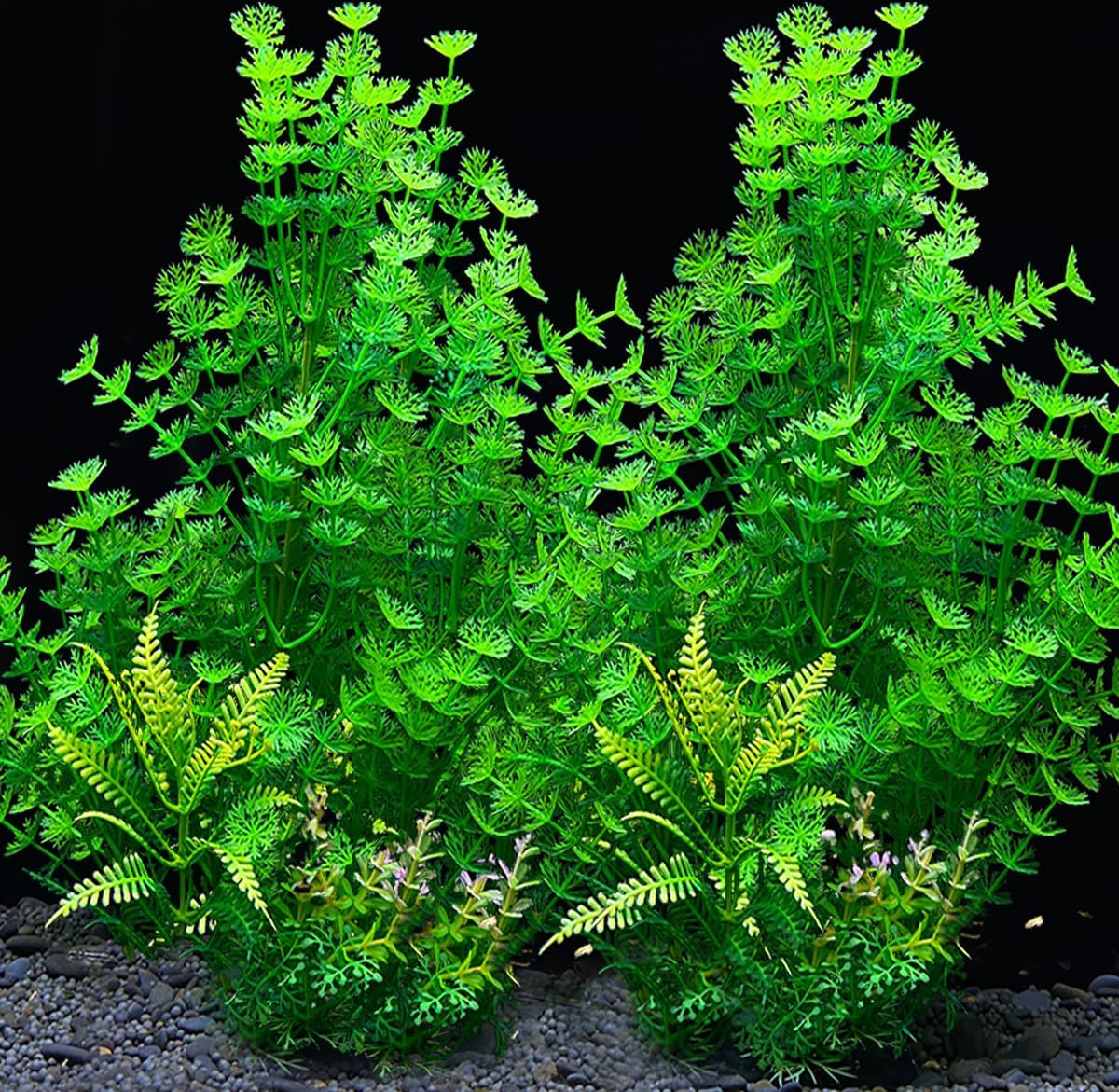2 pcs Aquarium Decor Plants 21 Inches Extra Large Artificial Plastic Fish Tank Plants with Flowers, Tall Fish Tank Decoration for Betta Fish Tank