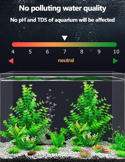 2 pcs Aquarium Decor Plants 21 Inches Extra Large Artificial Plastic Fish Tank Plants with Flowers, Tall Fish Tank Decoration for Betta Fish Tank