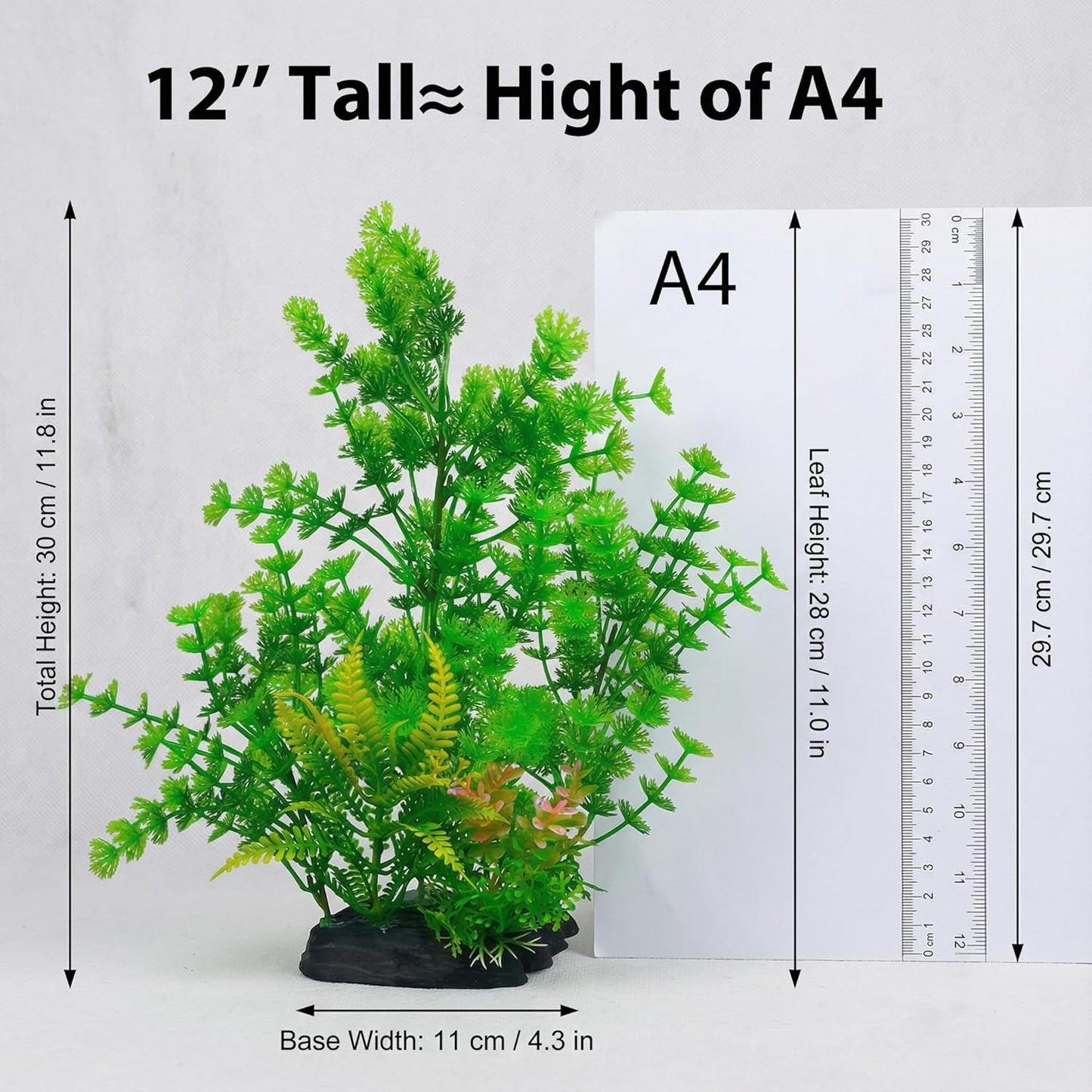 2 pcs Aquarium Decor Plants 21 Inches Extra Large Artificial Plastic Fish Tank Plants with Flowers, Tall Fish Tank Decoration for Betta Fish Tank