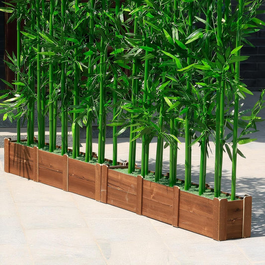 Artificial Bamboo Privacy Screen - 39in Solid Wood Base with 16 Thick Faux Stalks & Panda Decor - UV Resistant Tall Fake Plant for Indoor Outdoor Patio Divider - Dense Leaves (Green, 4FT/1.2M)