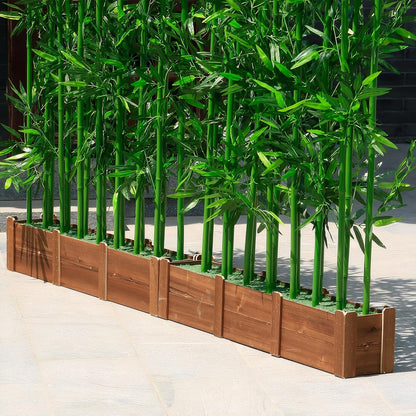 Artificial Bamboo Privacy Screen - 39in Solid Wood Base with 16 Thick Faux Stalks & Panda Decor - UV Resistant Tall Fake Plant for Indoor Outdoor Patio Divider - Dense Leaves (Green, 4FT/1.2M)