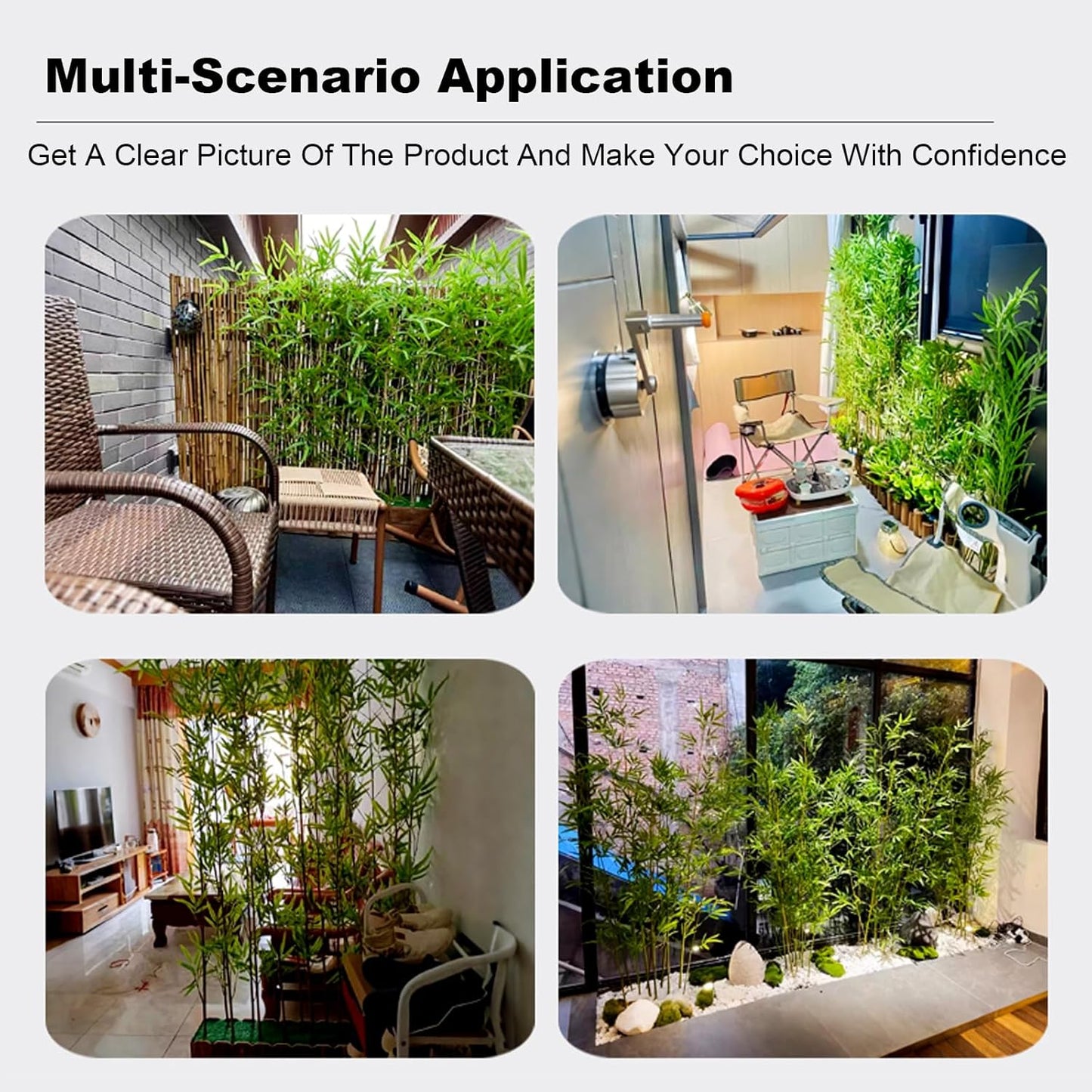 Artificial Bamboo Privacy Screen - 39in Solid Wood Base with 16 Thick Faux Stalks & Panda Decor - UV Resistant Tall Fake Plant for Indoor Outdoor Patio Divider - Dense Leaves (Green, 4FT/1.2M)