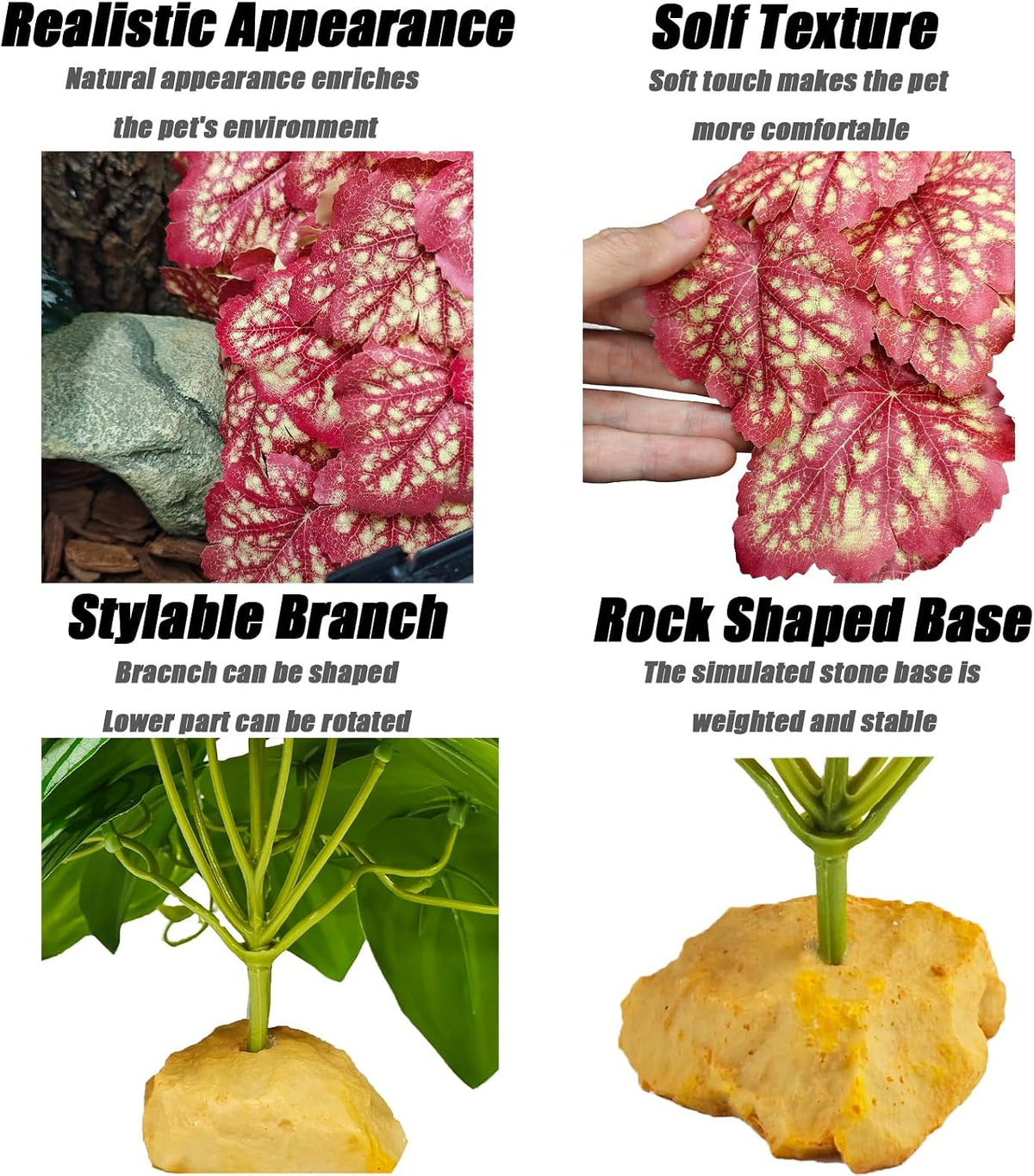 Fake Reptile Plants for Terrarium,Habitat Decor,Artifical Plant