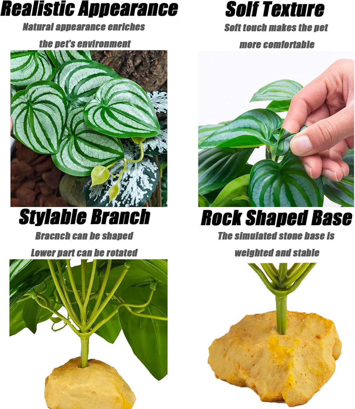 Fake Reptile Plants for Terrarium,Habitat Decor,Artifical Plant