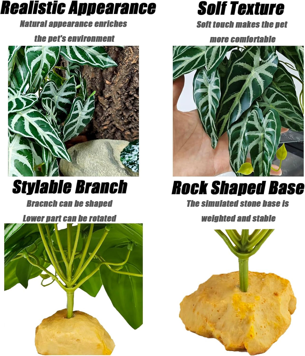 Fake Reptile Plants for Terrarium,Habitat Decor,Artifical Plant