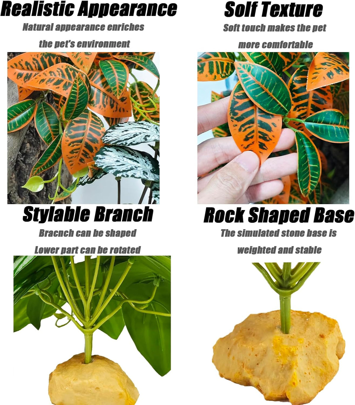 Fake Reptile Plants for Terrarium,Habitat Decor,Artifical Plant