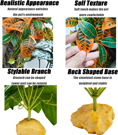 Fake Reptile Plants for Terrarium,Habitat Decor,Artifical Plant