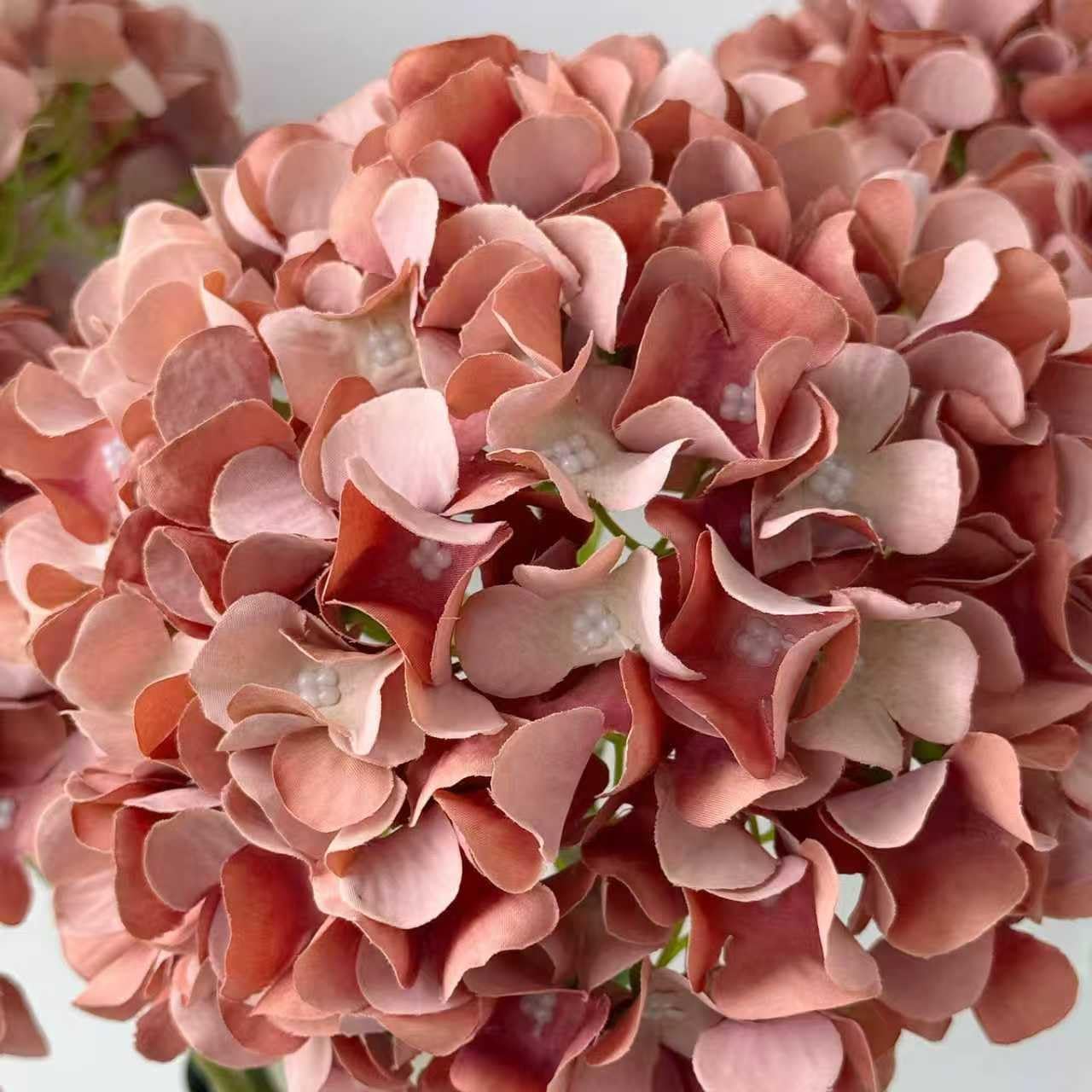 5 Pcs Silk Green Hydrangea Artificial Flowers - 20'' Faux Hydrangeas for Spring Indoor/Outdoor Home Decor & Wedding Arrangement