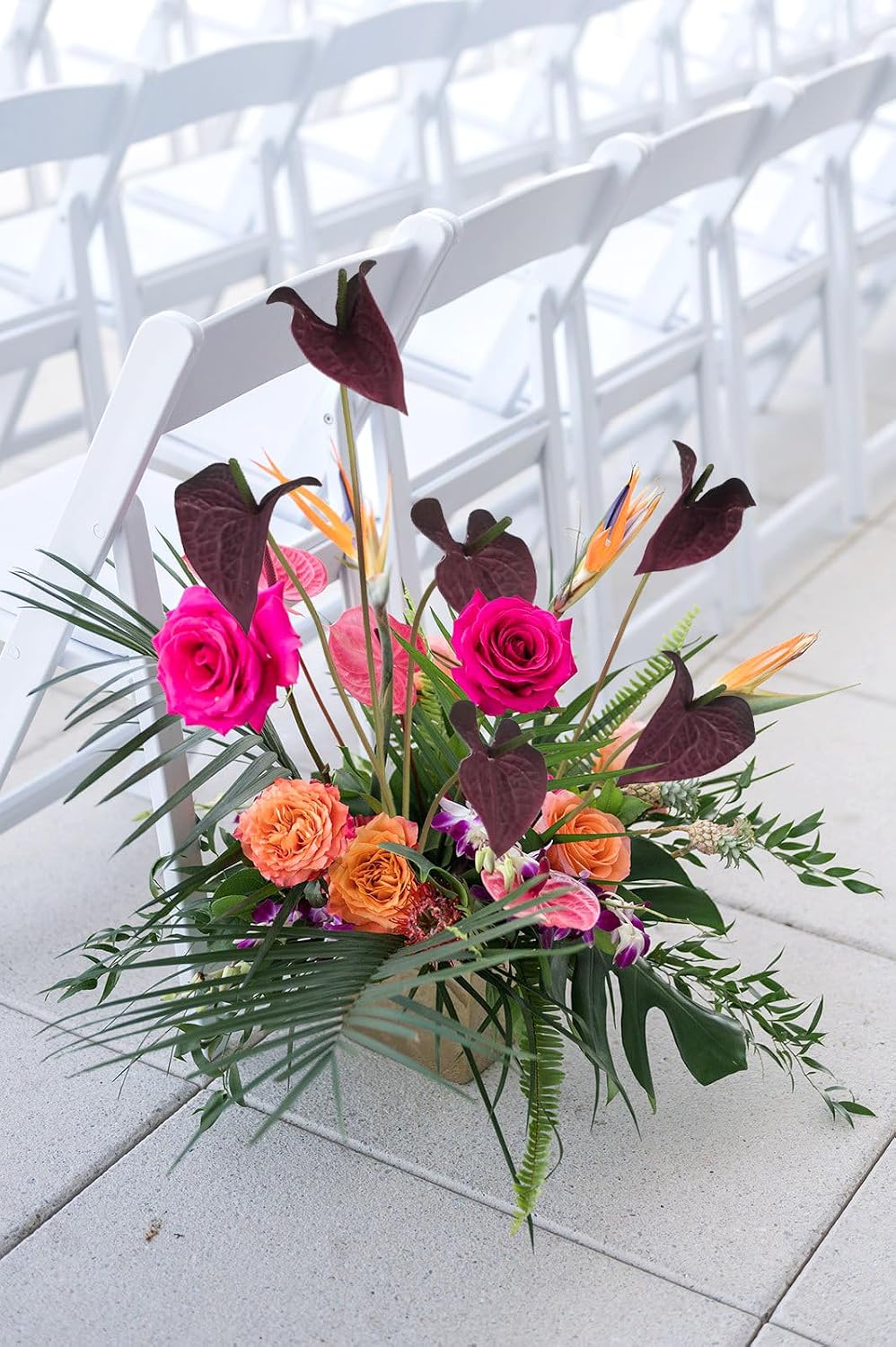 10pcs Burgundy Anthurium Artificial Flowers, 23.6" Burgundy Flowers Artificial Tropical Flowers Real Touch for DIY Wedding Bouquets Centerpieces Bridal Shower Party Home Decor