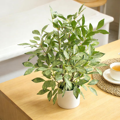 Artificial Lemon Potted Plant, 18" Indoor Fake Lemon Tree Greenery in Pot Faux Green Plants Lemon Tree Branches Stems for Kitchen Office Living Room Balcony Home Decor