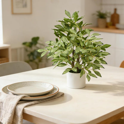 Artificial Lemon Potted Plant, 18" Indoor Fake Lemon Tree Greenery in Pot Faux Green Plants Lemon Tree Branches Stems for Kitchen Office Living Room Balcony Home Decor