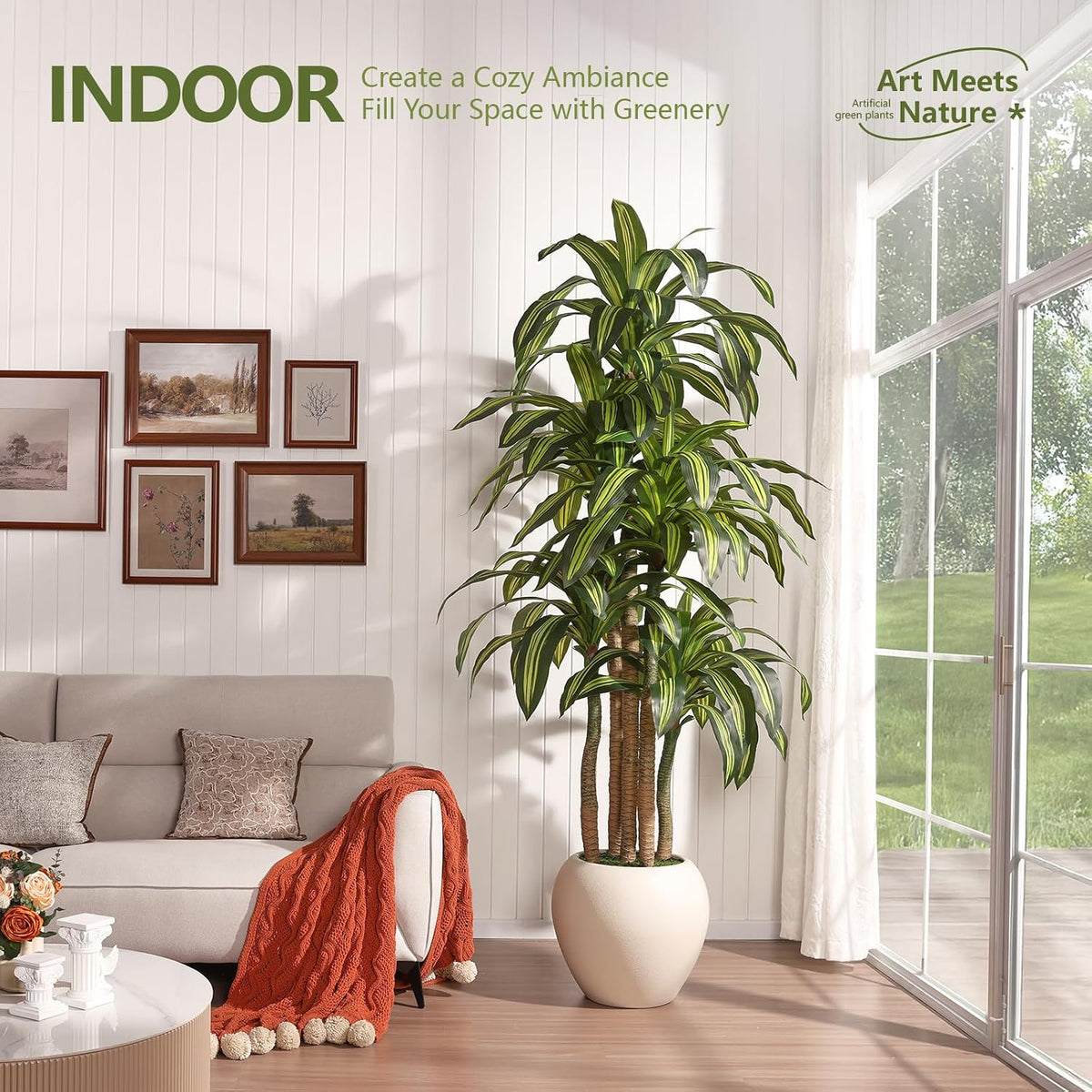 8ft Dracaena Artificial Plant Indoor with Planter