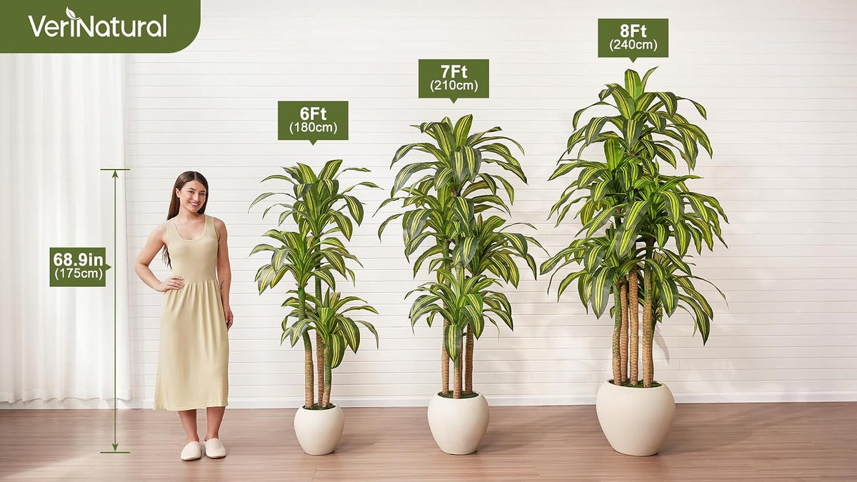 8ft Dracaena Artificial Plant Indoor with Planter