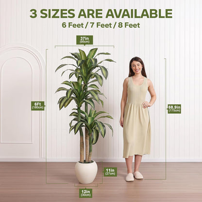 8ft Dracaena Artificial Plant Indoor with Planter